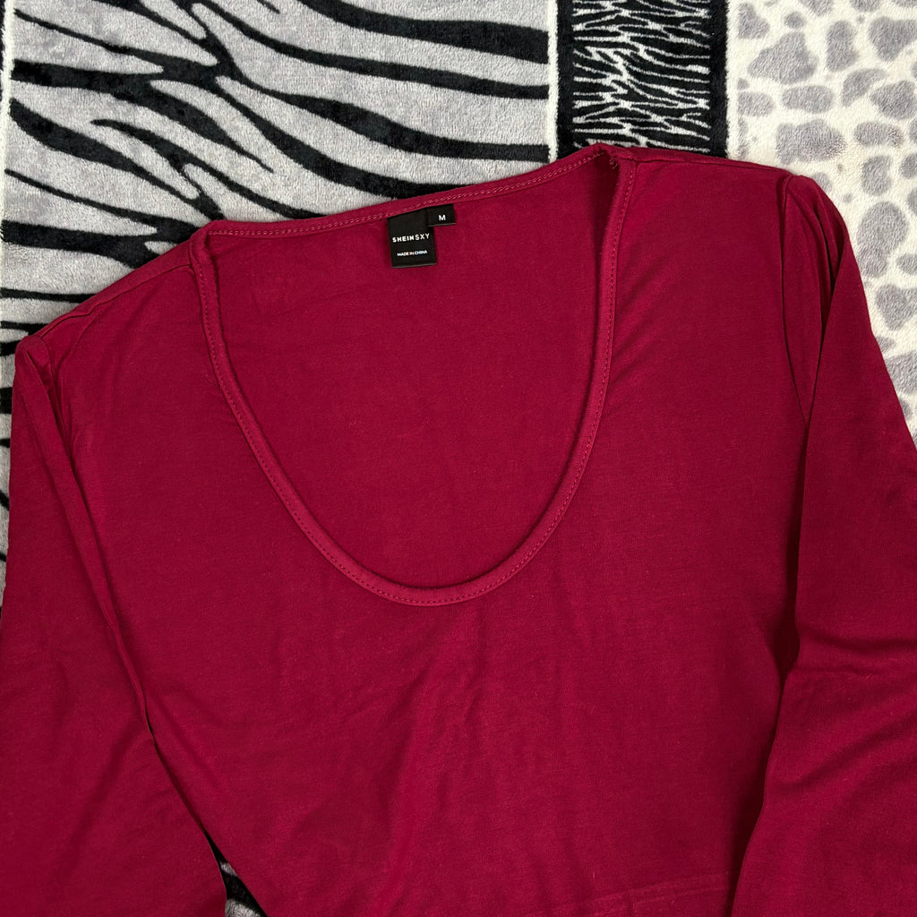 Top Crop Manga Larga Shein Sxy