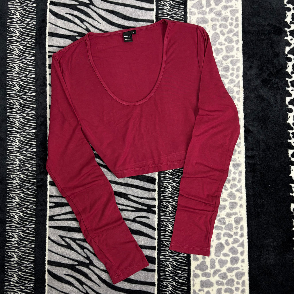Top Crop Manga Larga Shein Sxy