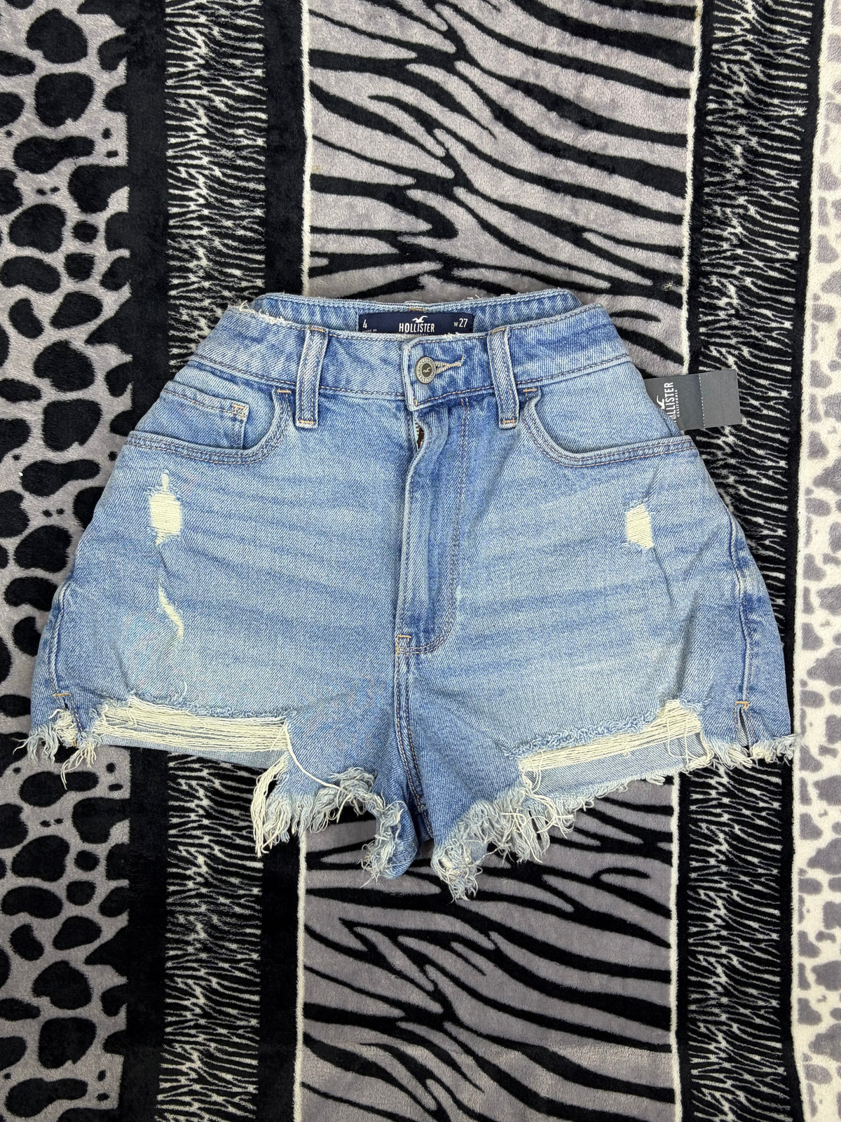 Short Hollister de Denim Lavado Claro