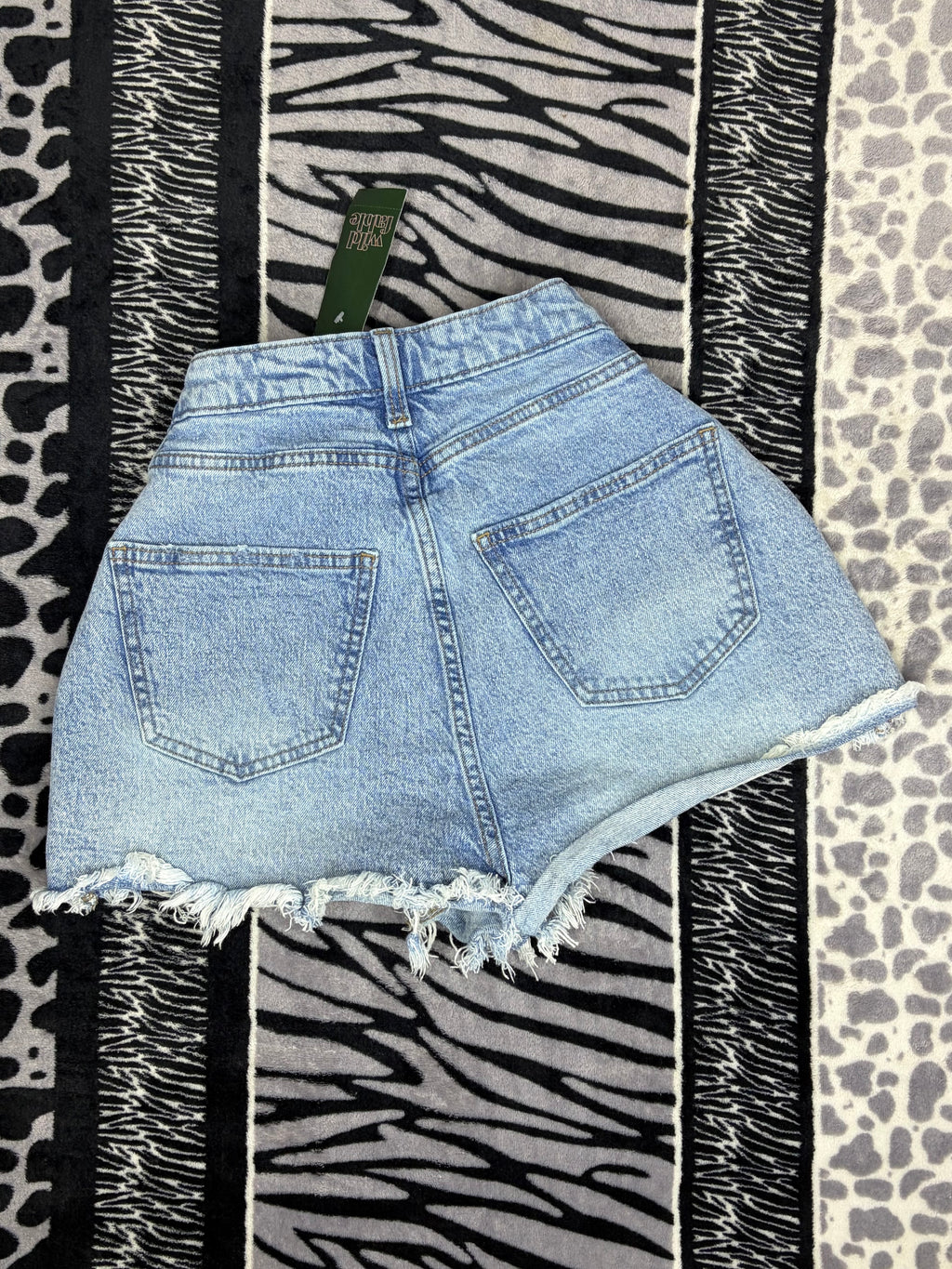 Short Wild Fable de Denim de Cintura Alta