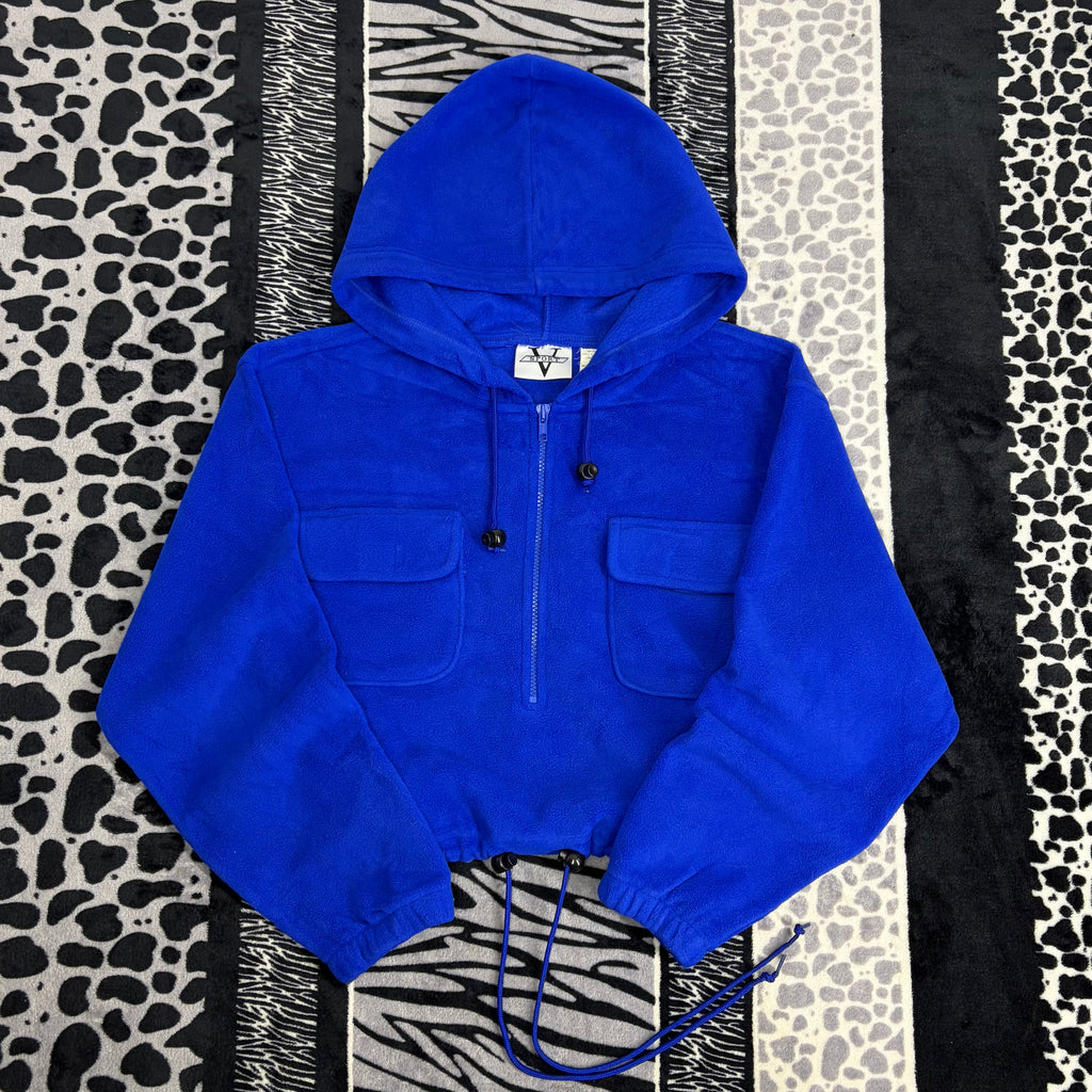 Sudadera Corta Ajustable Con Gorro Y Bolsas