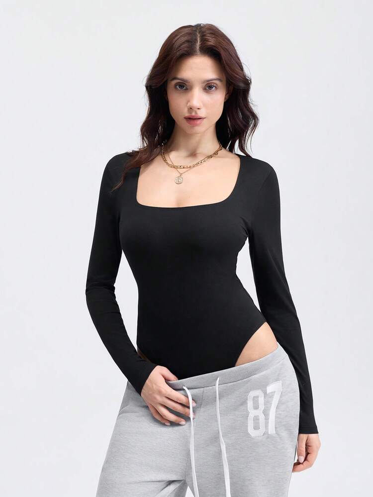 Body Acanalado Manga Larga Stretch