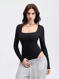 Body Acanalado Manga Larga Stretch