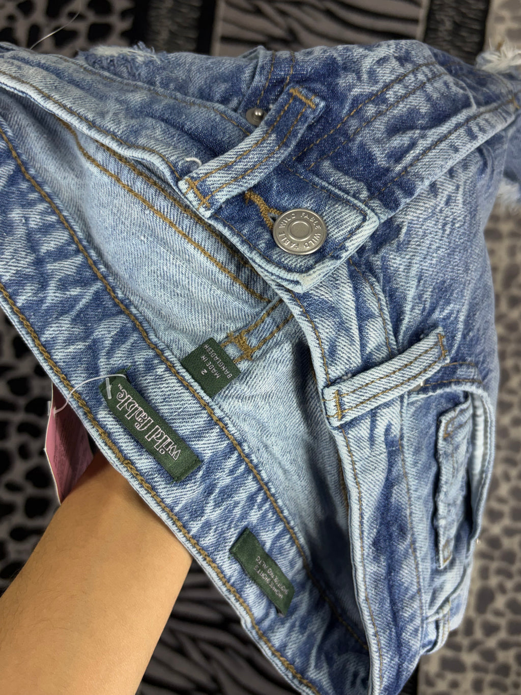 Short Wild Fable de Denim de Cintura Alta