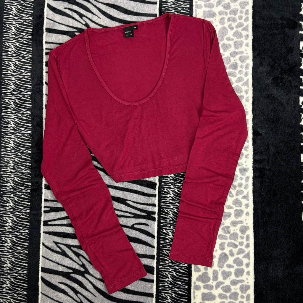 Top Crop Manga Larga Shein Sxy