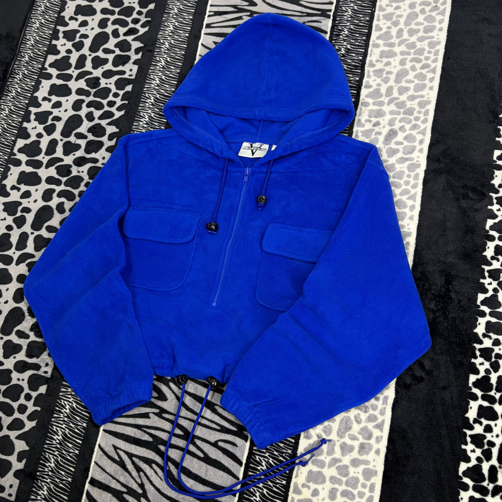 Sudadera Corta Ajustable Con Gorro Y Bolsas